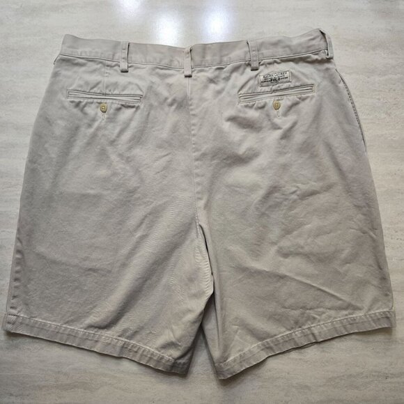Polo Ralph Lauren Tyler Shorts Mens 37 Pleated Khaki Cotton Preppy‎ Classic - Picture 2 of 11